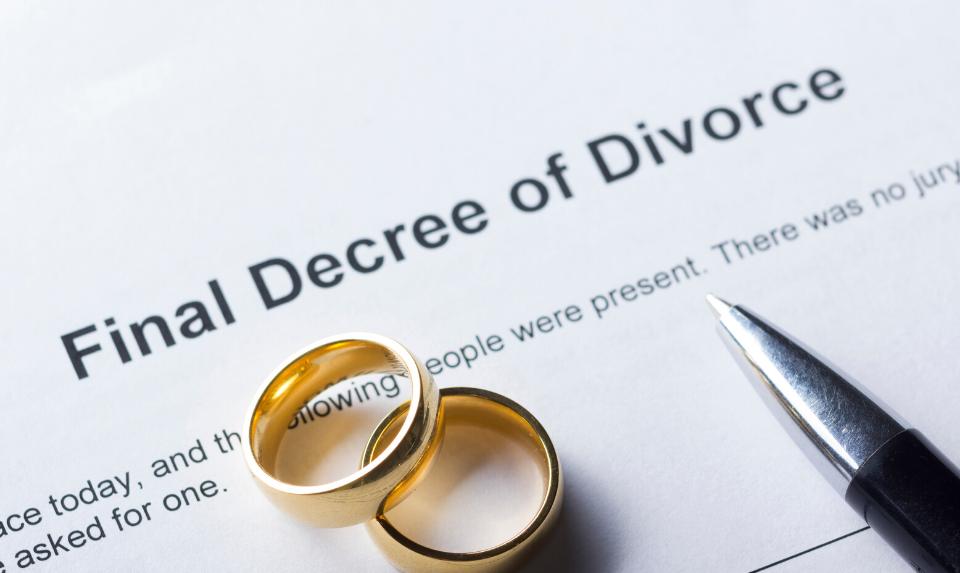 wedding rings and divorce decree